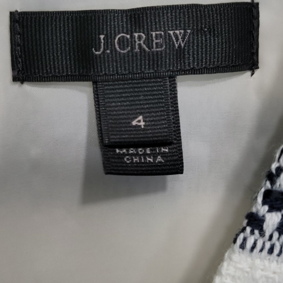 J Crew Tweed Sheath Dress Striped VNeck Navy Ivory - Picture 6 of 12